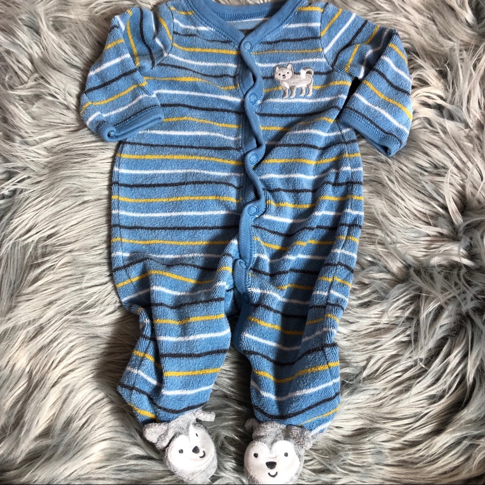 6/$15🔹NEWBORN Wolf 🐺 baby boy onesie
